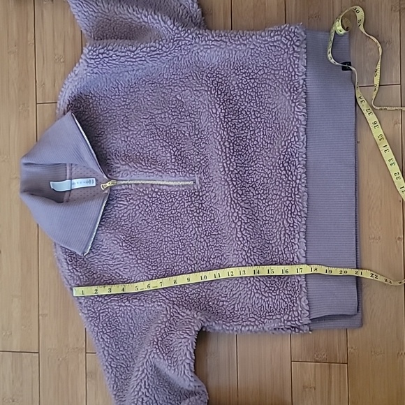Varley Sherpa Cropped Jacket 1/4 Zip Front Trendy Soft and Cozy SZ S - Picture 12 of 14